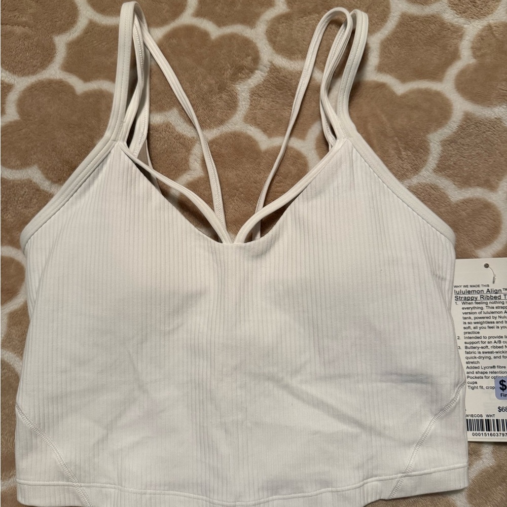 White Strappy Ribbed Women's Bralette